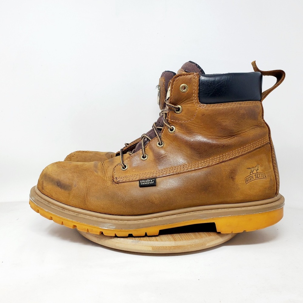 Red Wing Irish Setter Boots‎ Mens 13 E2 WIDE Hopkins Leather Safety Toe WP Work